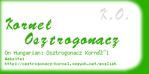 kornel osztrogonacz business card